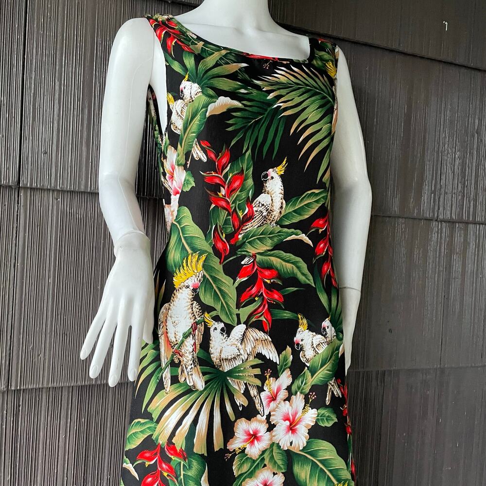 🔥NWT Jane Ashley Vibrant Cockatoo Hibiscus Tropical Hawaiian Resort Sundress S - Picture 6 of 13